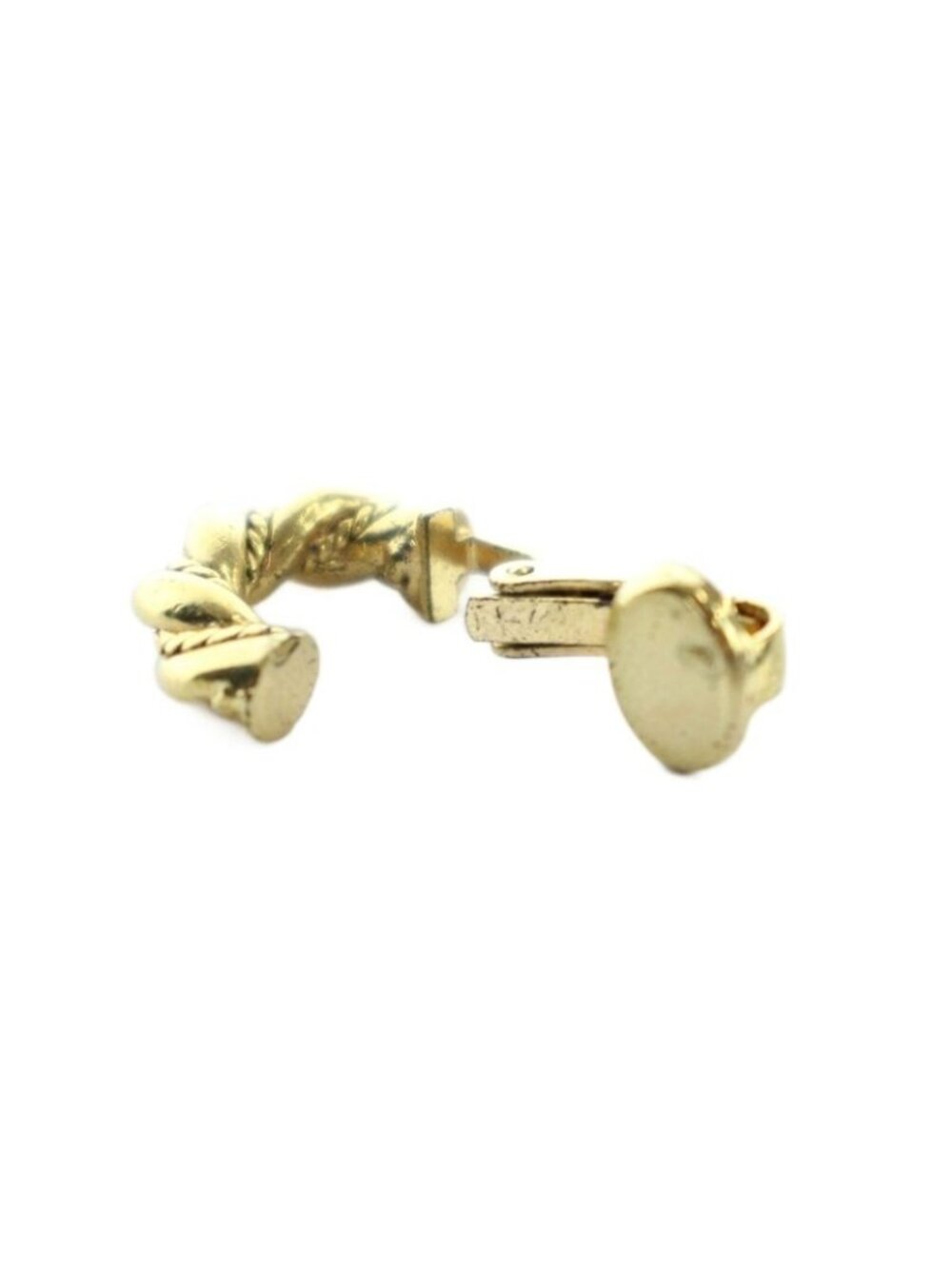 Dior Vintage Earrings Logo Twist Gold - Picture 5 of 5